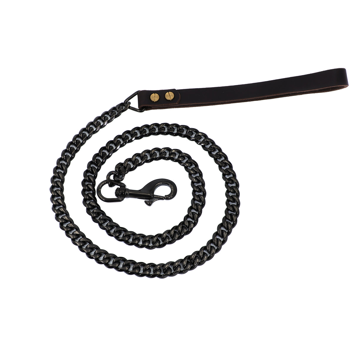 Luxury Cuban Link Chain Dog Leash Gunmetal Black
