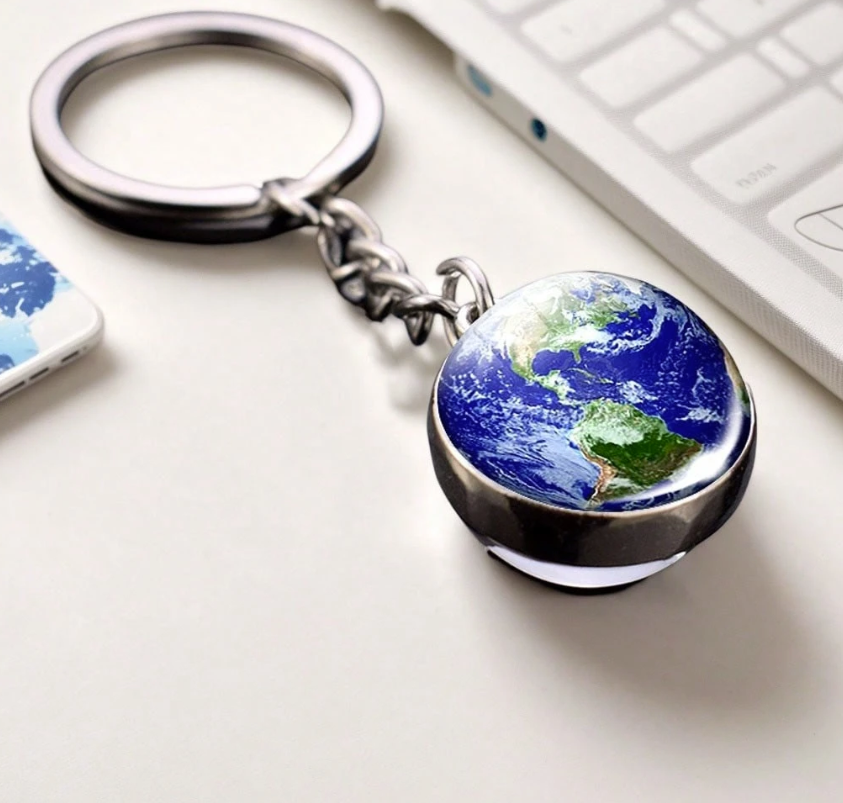 Marble Earth keyring