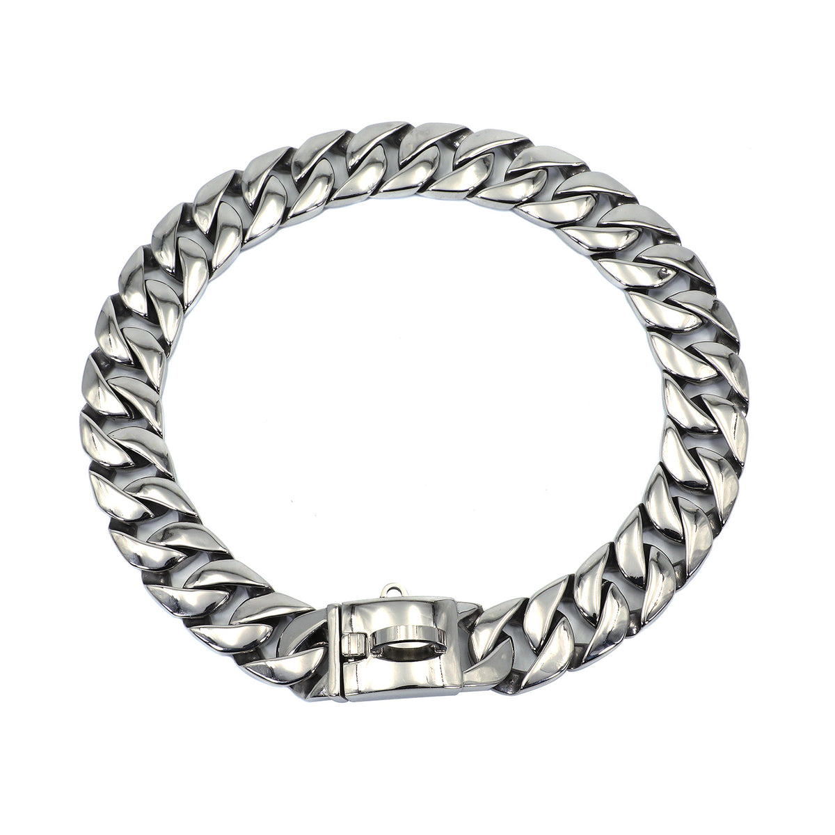Stainless Steel Silver Luxury Cuban Dog Chain
