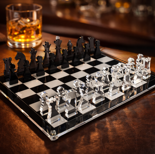 Acrylic Chess Set Noir & Clear