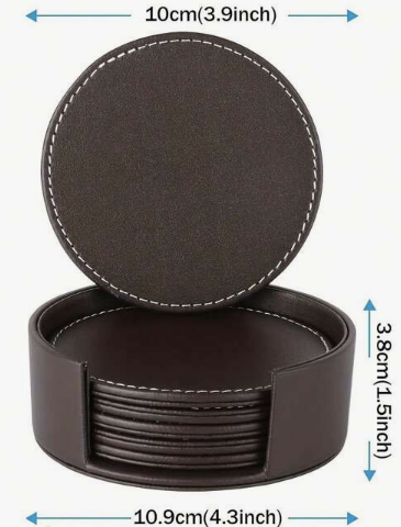 Black Leather Coaster set
