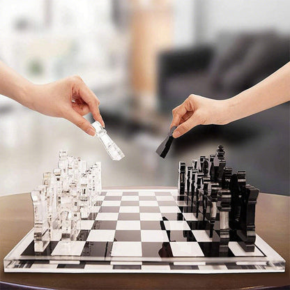 Acrylic Chess Set Noir & Clear