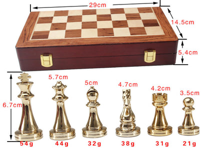 Gold and Silver Foldable Chess Set