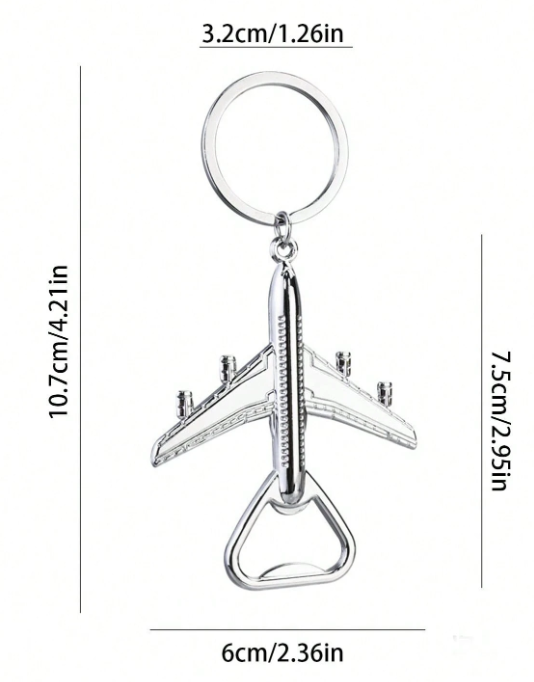 Aeroplane Bottle Opener Keyring
