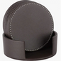 Black Leather Coaster set