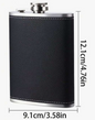 Black Leather & Stainless Steel Hip Flask