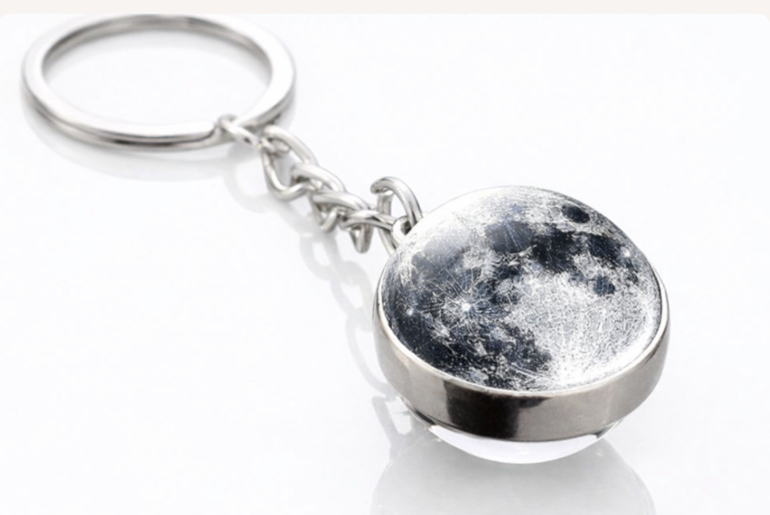 Marble Moon Keyring