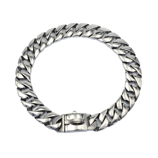 Stainless Steel Silver Luxury Cuban Dog Chain