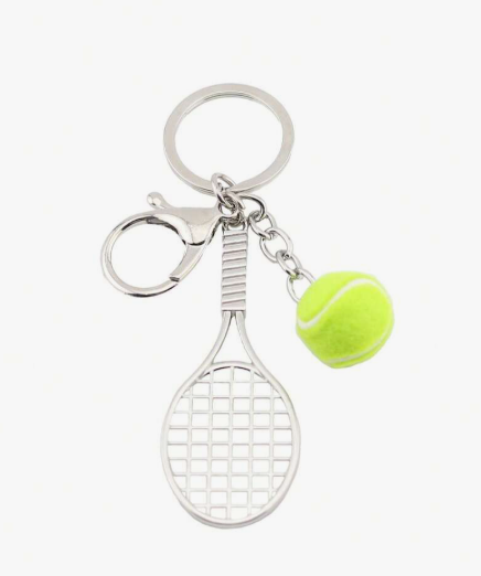 Tennis racket and ball keyring