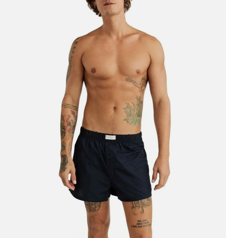 Tommy Hilfiger Men's 100% Cotton Woven Boxers Underwear 3-Pack