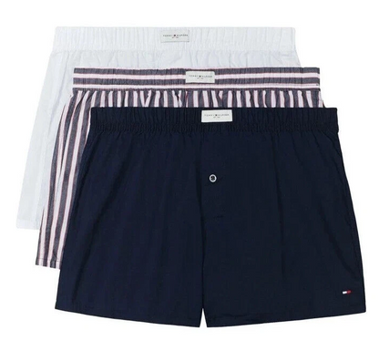 Tommy Hilfiger Men's 100% Cotton Woven Boxers Underwear 3-Pack