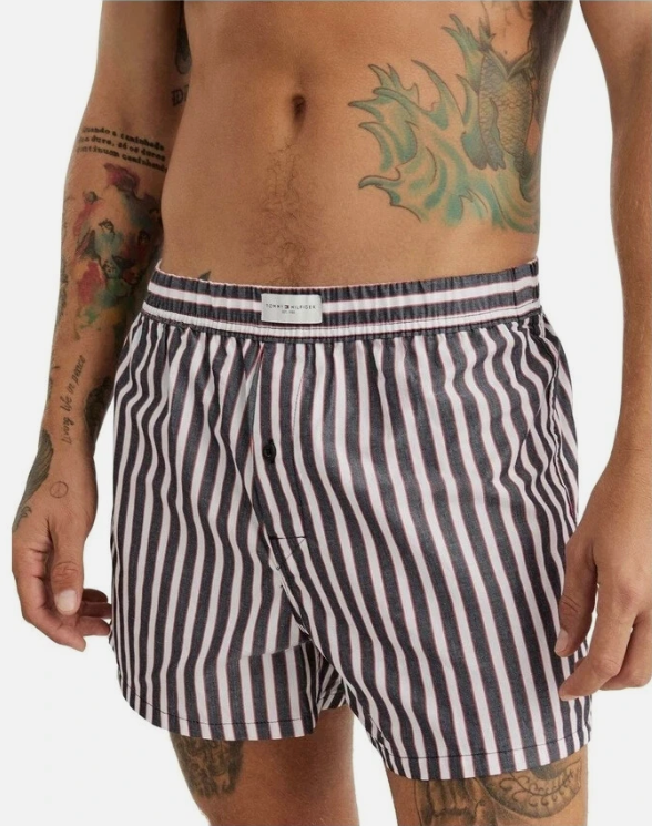 Tommy Hilfiger Men's 100% Cotton Woven Boxers Underwear 3-Pack